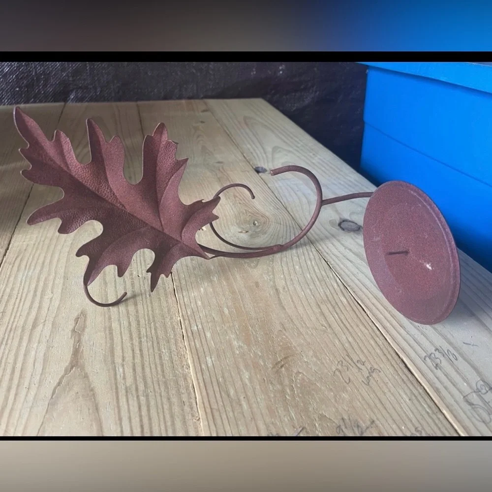 Rustic Leaf Wall Candle Holders
